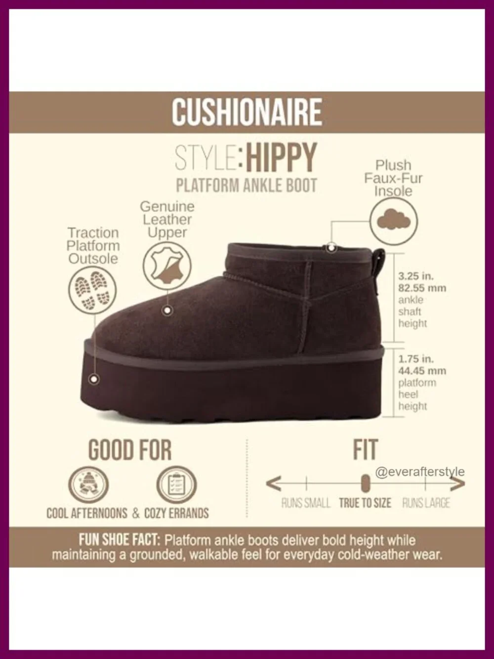 Genuine Suede Platform Ankle Boots with Faux Fur Lining, Memory Foam, Slip-On